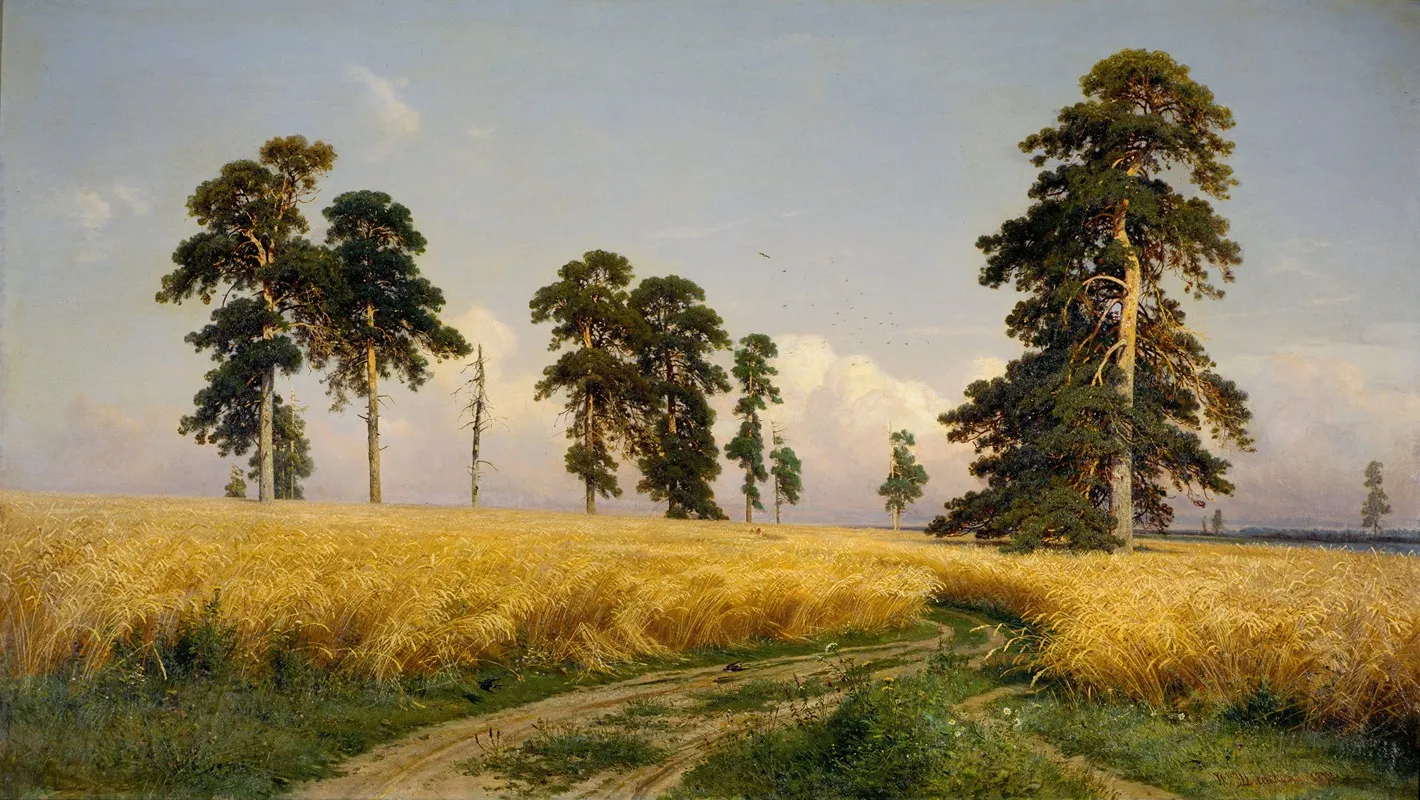 Rye Fields by Ivan Ivanovich Shishkin - Canvas Print