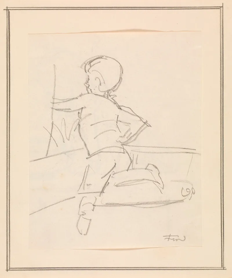 Rygvendt Dreng I En Sofa