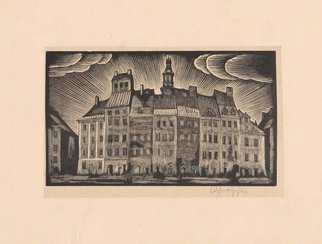 Rynek Starego Miasta 2 by Władysław Skoczylas - Canvas Print