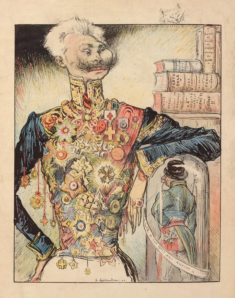 S E Philippe Crozier Directeur Du Protocole by Charles-Lucien Léandre - Canvas Print
