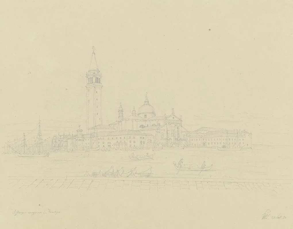 S Giorgio Maggiore In Venedig by Friedrich Wilhelm Ludwig - Canvas Print