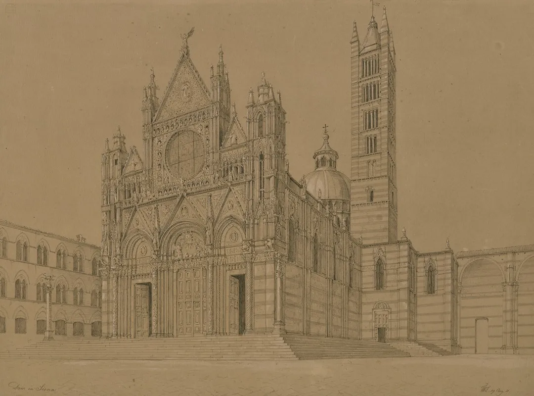 S Maria Assunta In Siena by Friedrich Wilhelm Ludwig - Canvas Print