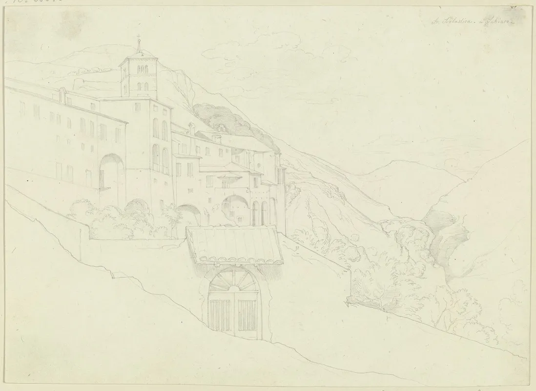 S Scolastica Bei Subiaco by Eduard von Steinle - Canvas Print