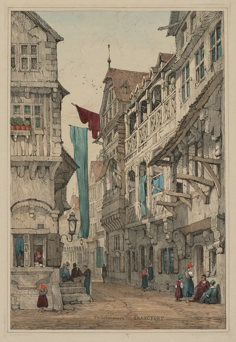 Sachsenhausen Francfort by Samuel Prout - Canvas Print