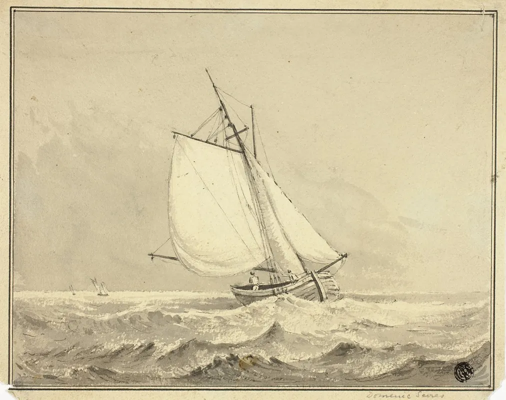 Sailboat At Sea by Dominic Serres - Canvas Print