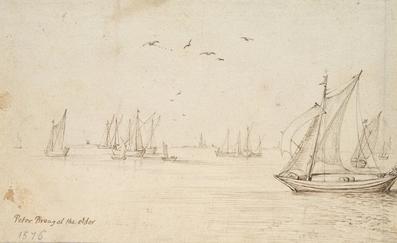 Sailboats A City In The Distance