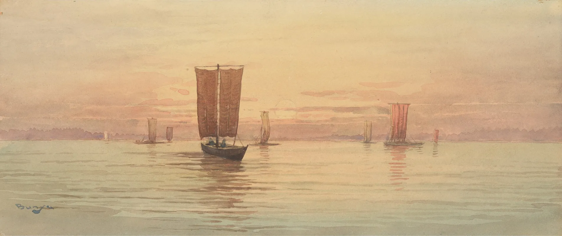 Sailboats On The Nile by John William Burgon - Canvas Print