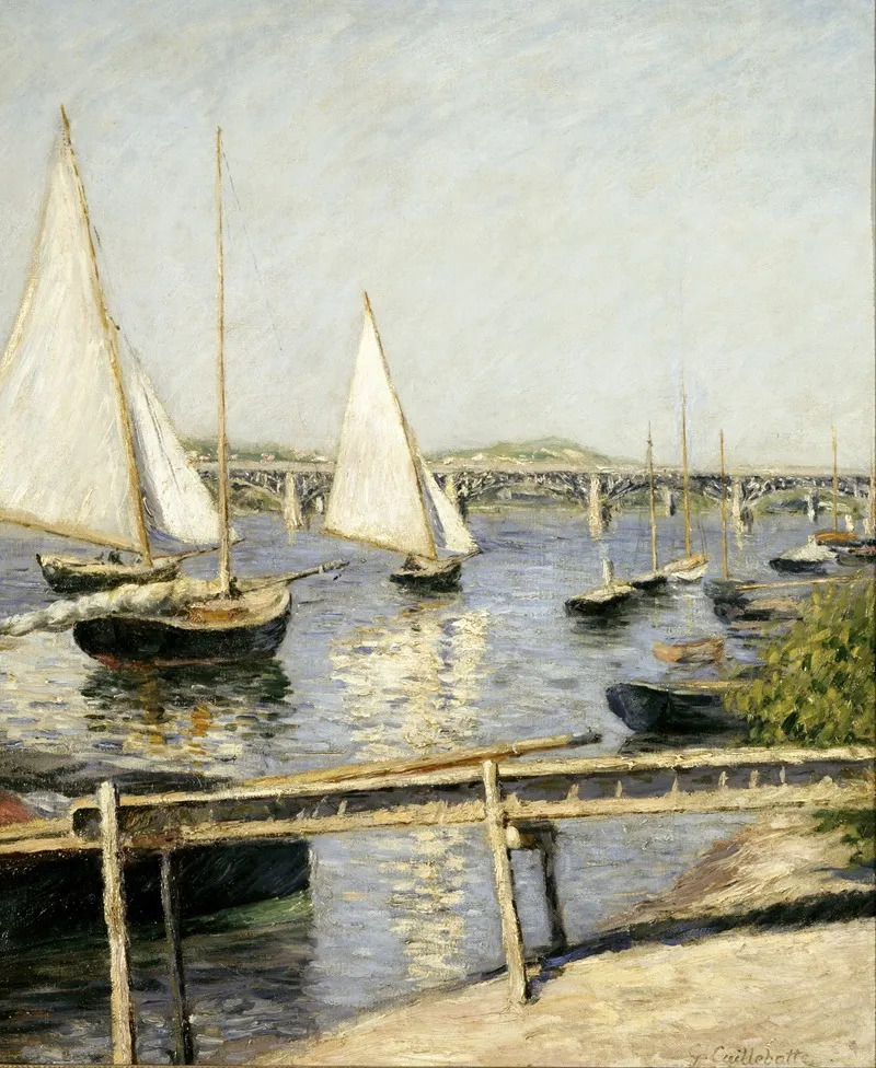 Sailing Boats At Argenteuil by Gustave Caillebotte - Canvas Print