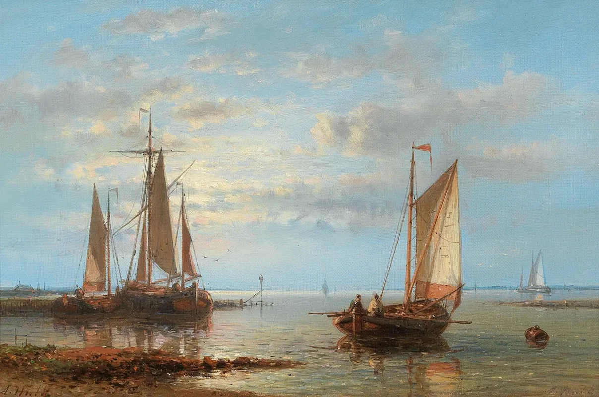 Sailing Boats On Rough Seas 2 by Abraham Hulk - Canvas Print
