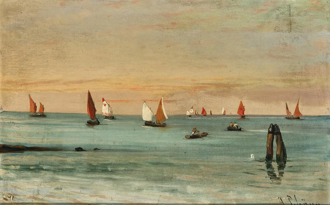 Sailing In A Lagune by Alois Schönn - Canvas Print
