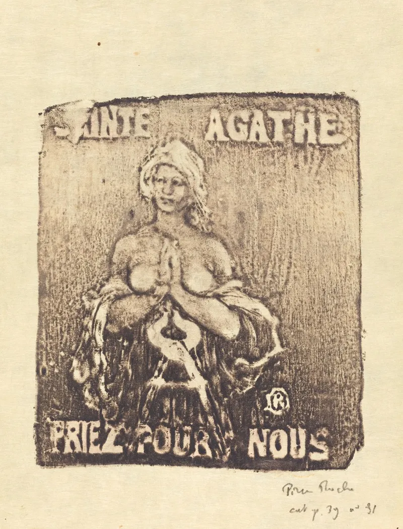 Saint Agathe Saint Agatha by Pierre Roche - Canvas Print