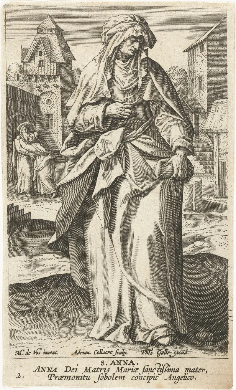 Saint Anna by Jan Collaert II - Canvas Print