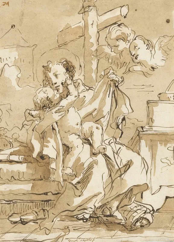 Saint Anthony Of Padua With The Christ Child In An Interior