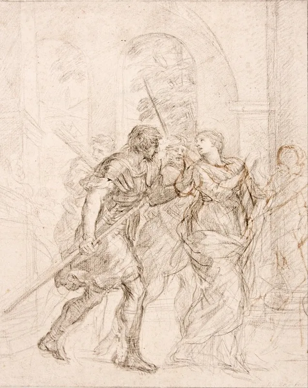 Saint Being Led To Her Martyrdom by Pietro da Cortona - Canvas Print