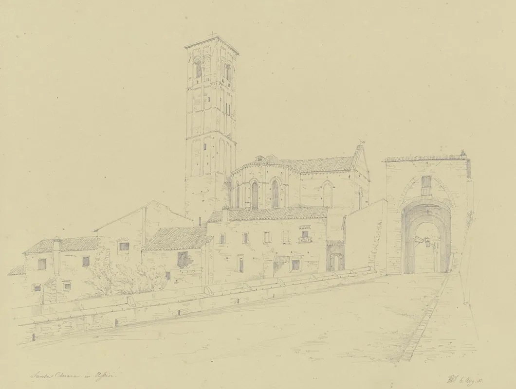 Saint Chiara In Assisi by Friedrich Wilhelm Ludwig - Canvas Print
