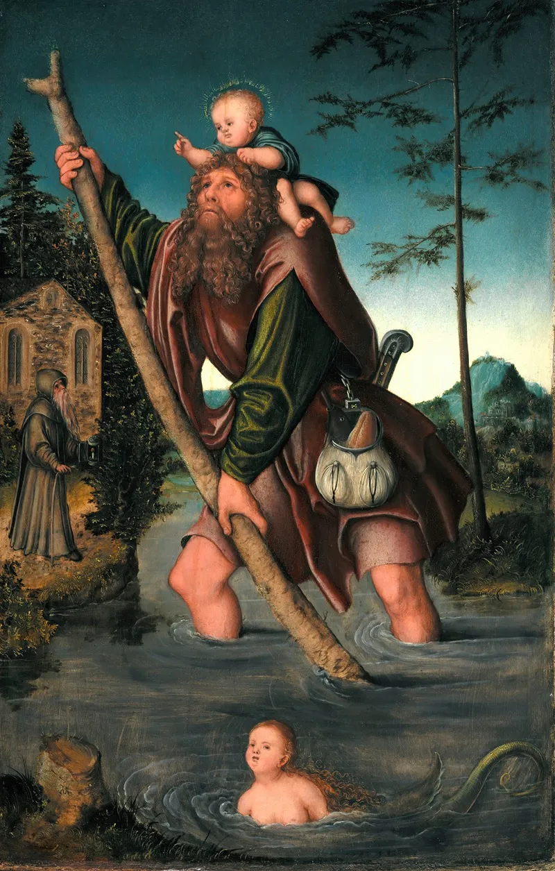 Saint Christopher 3 by Lucas Cranach the Elder - Canvas Print