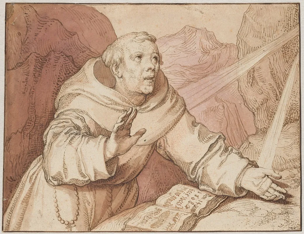 Saint Francis Receiving The Stigmata 7 by Gerrit Pietersz - Canvas Print