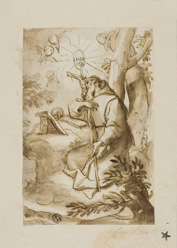 Saint Jerome 30 by Domenico Piola - Canvas Print