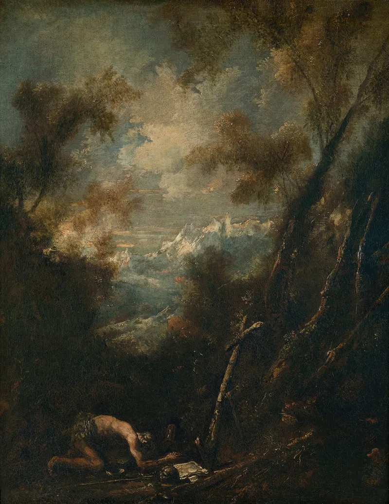 Saint Jerome In A Landscape
