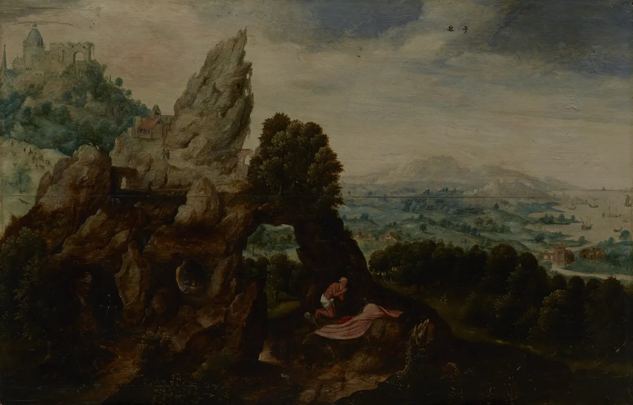 Saint Jerome In The Wilderness 13 by Herri met de Bles - Canvas Print