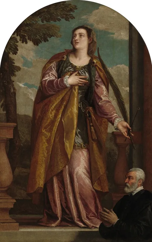 Saint Lucy And A Donor by Paolo Veronese - Canvas Print