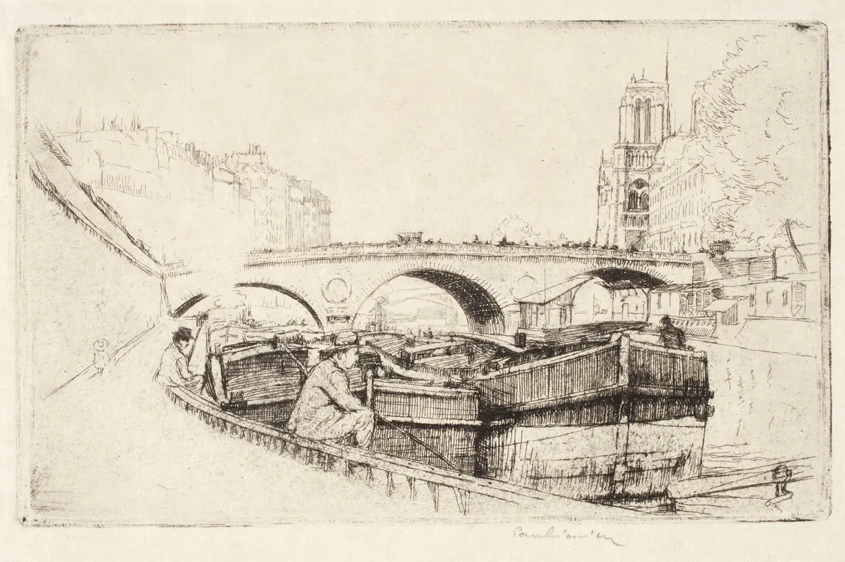 Saint Michel Bridge In Paris by Józef Pankiewicz - Canvas Print