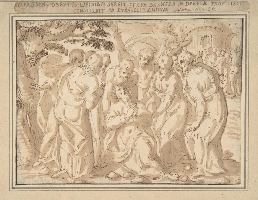 Saint Paul Surrounded By Disciples After His Lapidation At Lystra