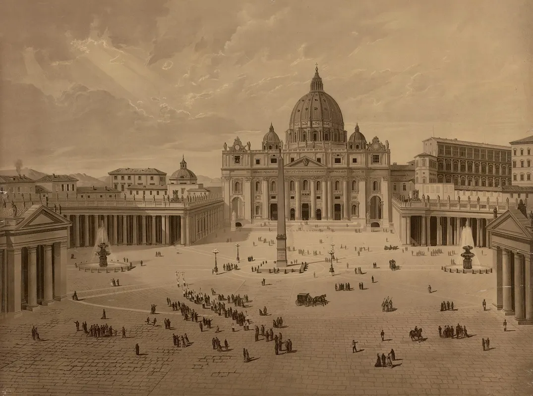 Saint Peters Basilica Rome by Josef Langl - Canvas Print