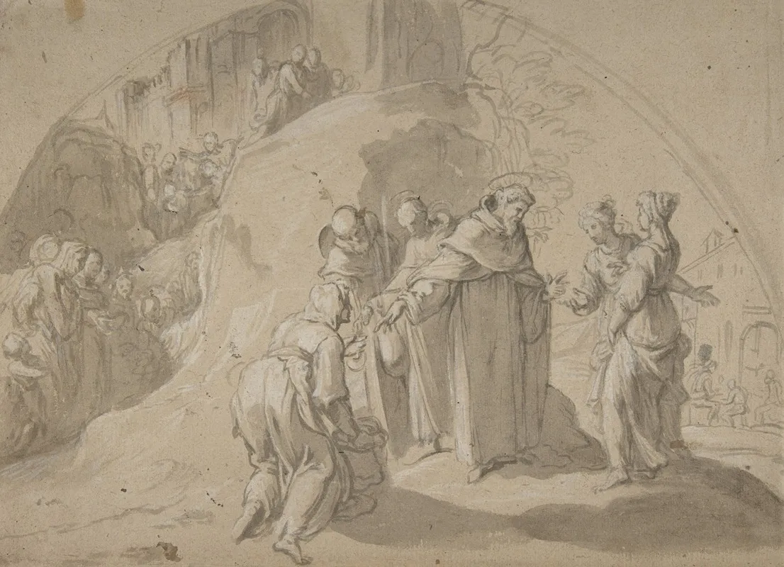 Saint Philip Benizi Converting Two Wicked Women At The City Of Todi