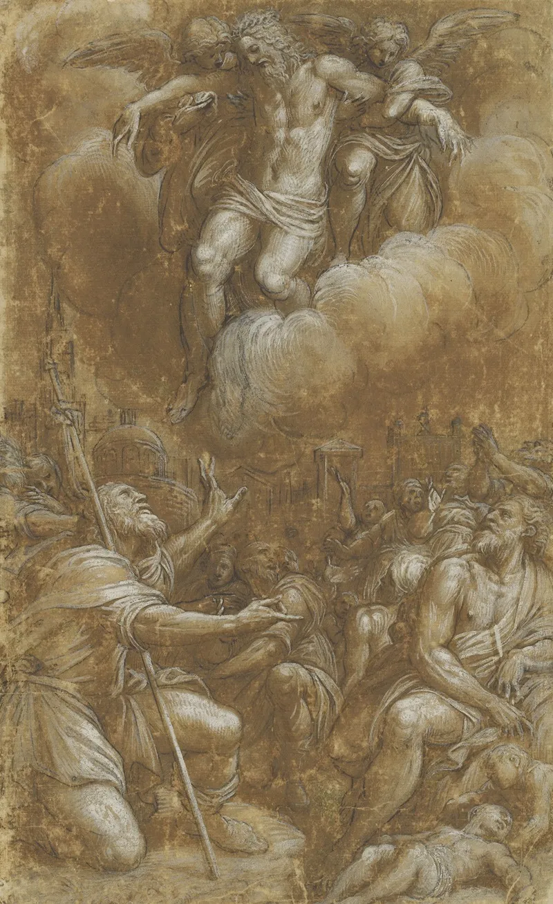 Saint Roch Interceding On Behalf Of Plague Victims by Lattanzio Gambara - Canvas Print