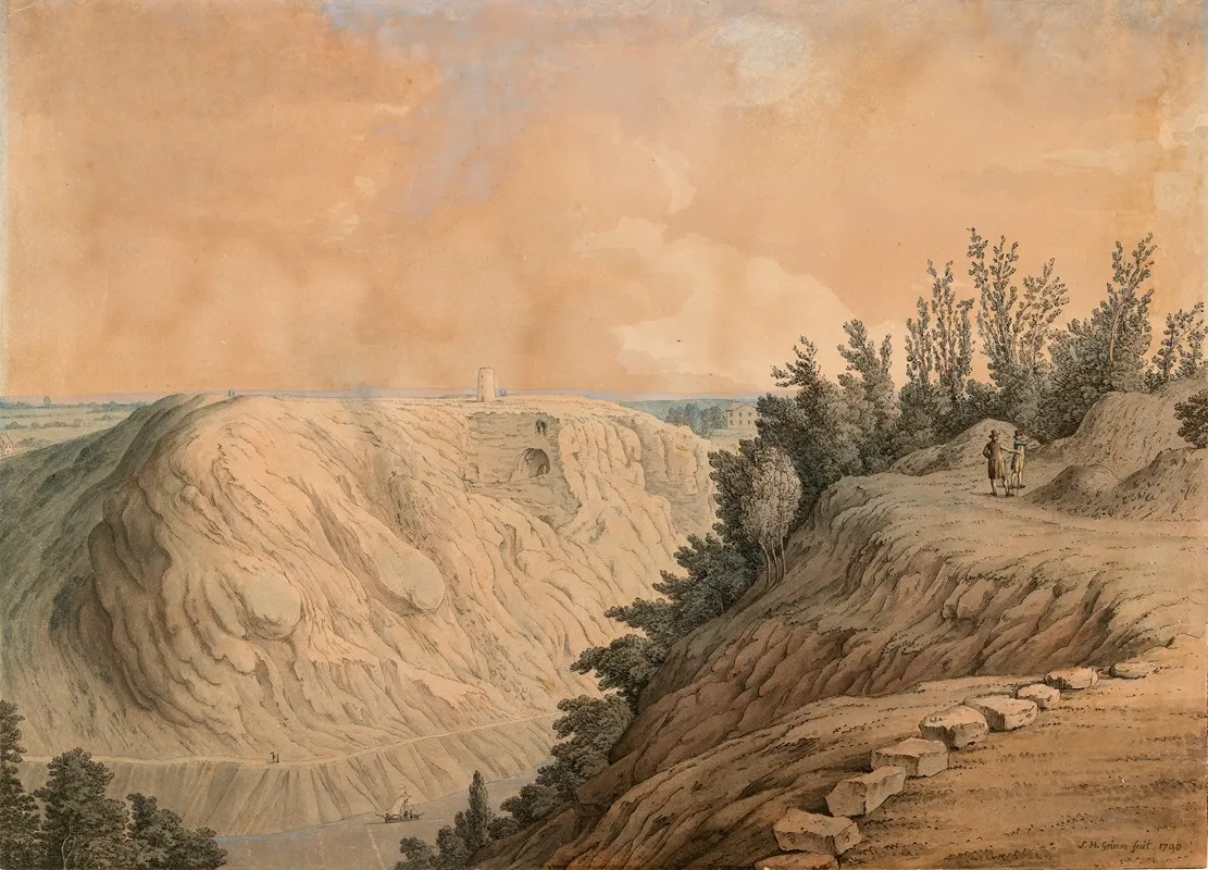 Saint Vincents Rock And Cave The Giants Hole On The River Avon Somerset by Samuel Hieronymus Grimm - Canvas Print