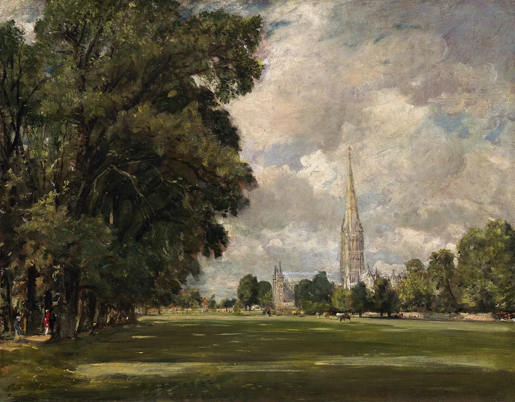 Salisbury Cathedral From Lower Marsh Close by John Constable - Canvas Print