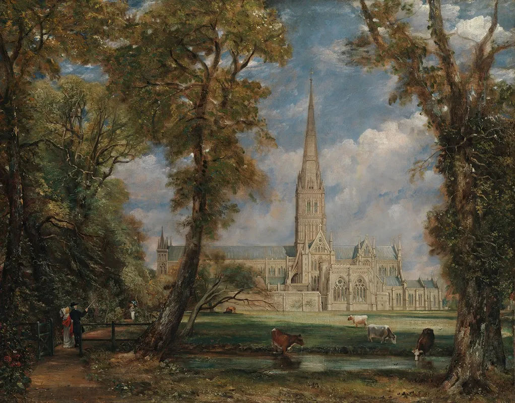 Salisbury Cathedral From The Bishops Grounds by John Constable - Canvas Print