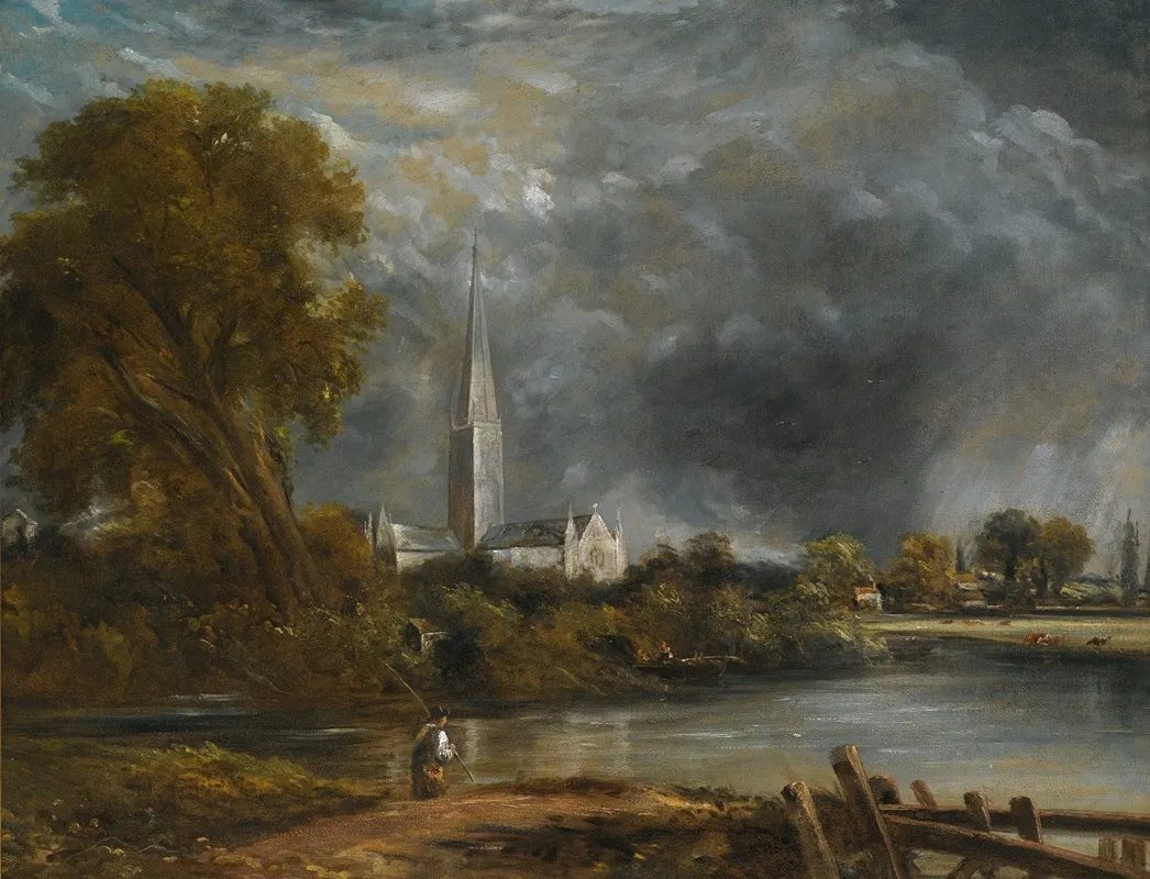 Salisbury Cathedral From The Meadows 2 by John Constable - Canvas Print