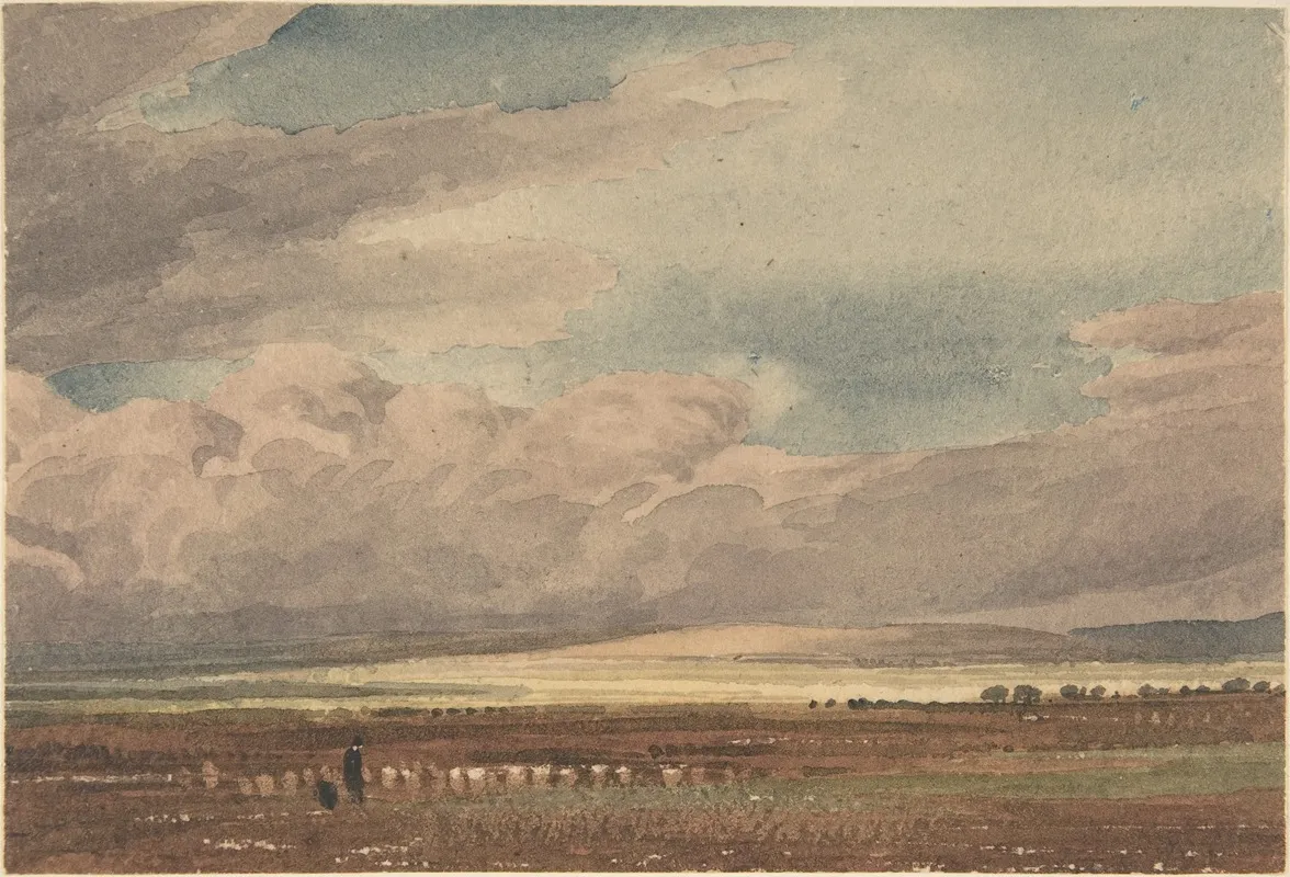 Salisbury Plain With Old Sarum In The Distance Wiltshire by William Turner of Oxford - Canvas Print