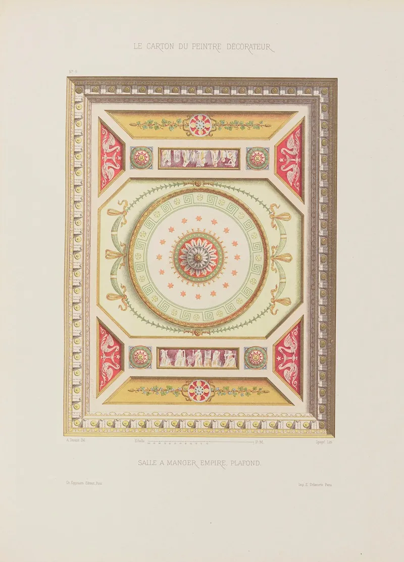 Salle A Manger Empire Plafond by A. Desaint - Canvas Print