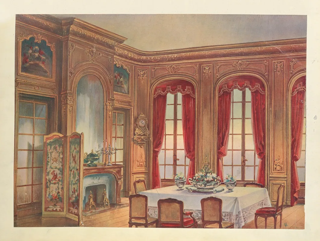Salle A Manger Louis Xiv Provenant De La Vente Lelong by Georges Rémon - Canvas Print