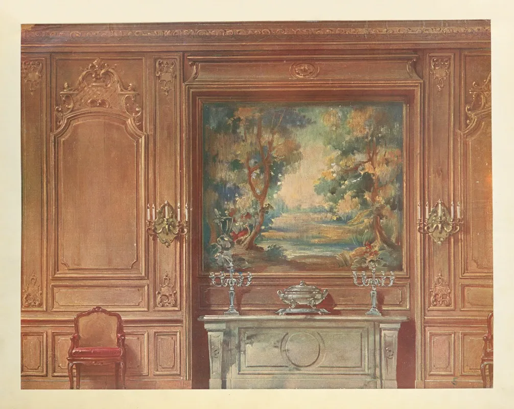 Salle A Manger Louis Xiv Vue Geometrale by Georges Rémon - Canvas Print