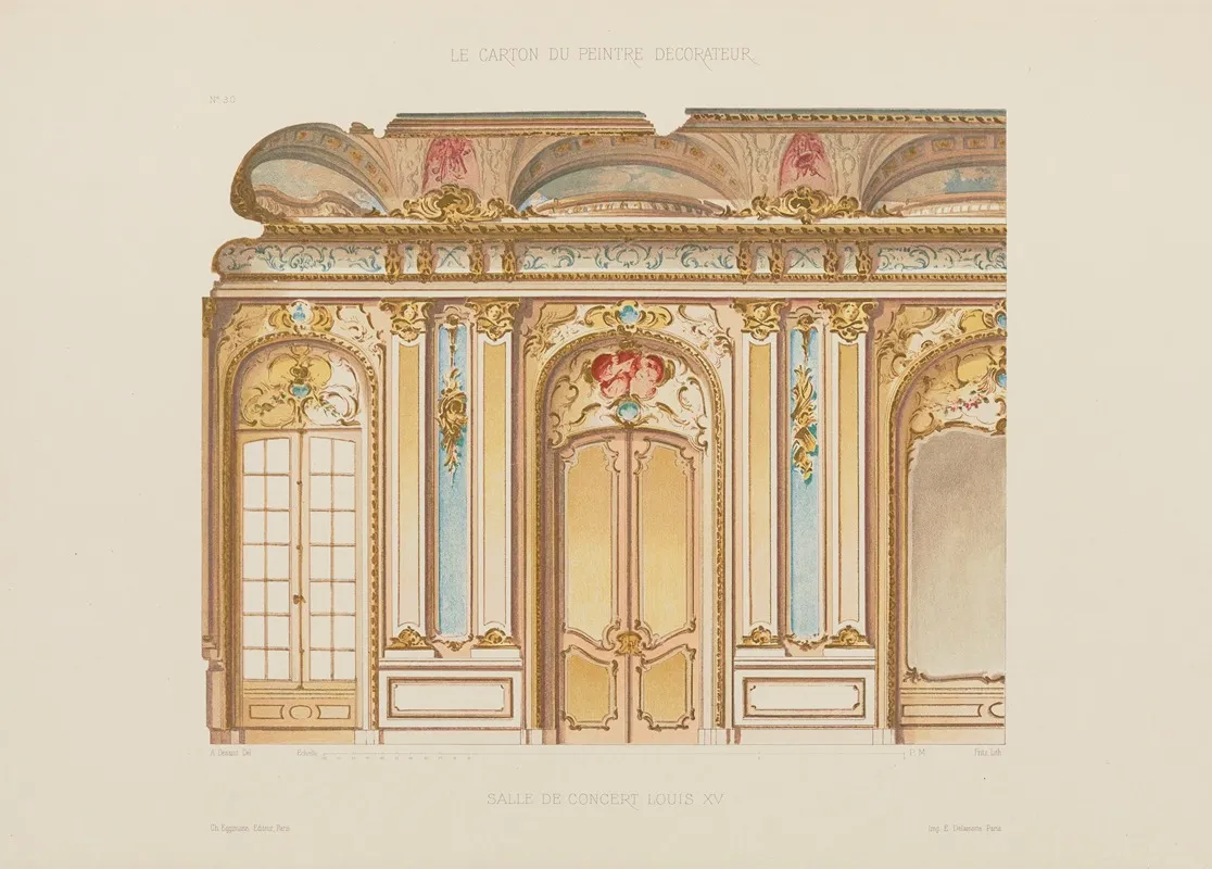 Salle De Concert Louis Xv by A. Desaint - Canvas Print