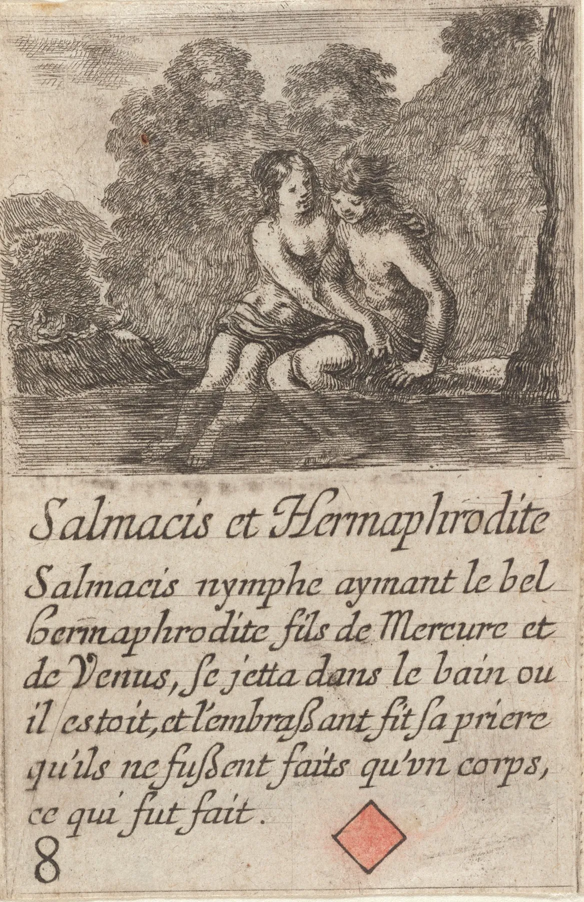 Salmacis Et Hermaphrodite by Stefano Della Bella - Canvas Print