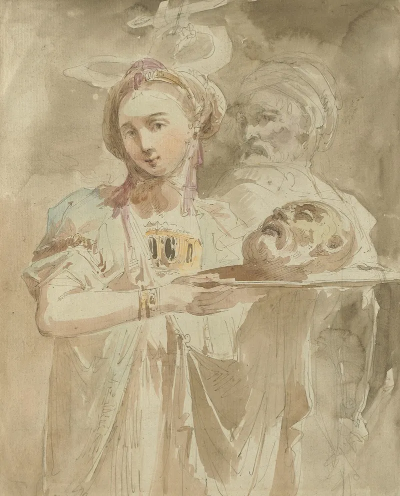 Salome With The Head Of Saint John The Baptist 5 by Giuseppe Bernardino Bison - Canvas Print