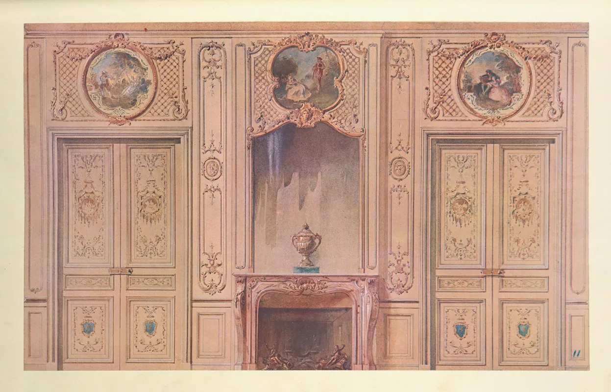 Salon Peint Style Regence Vue Geometrale by Georges Rémon - Canvas Print