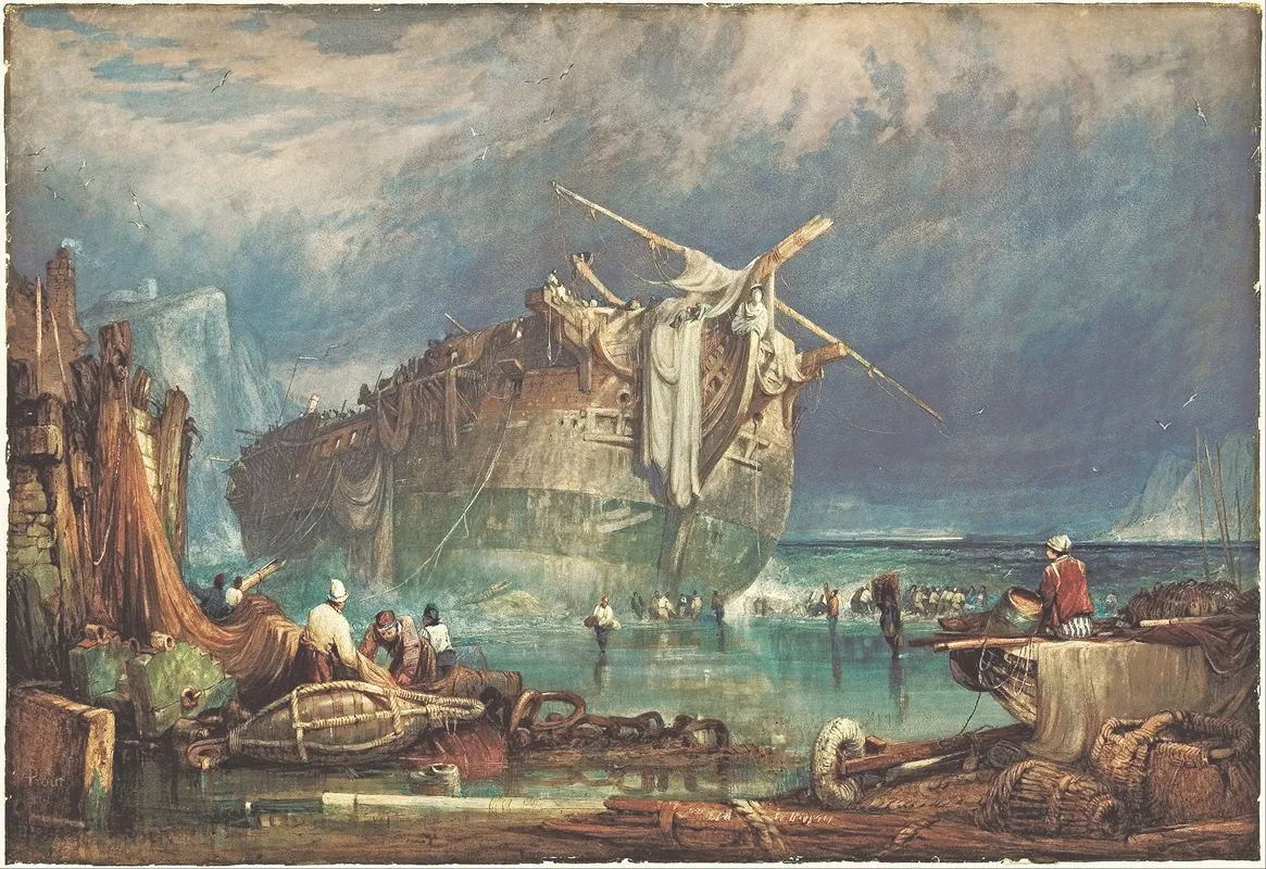 Salving From The Wreck by Samuel Prout - Canvas Print
