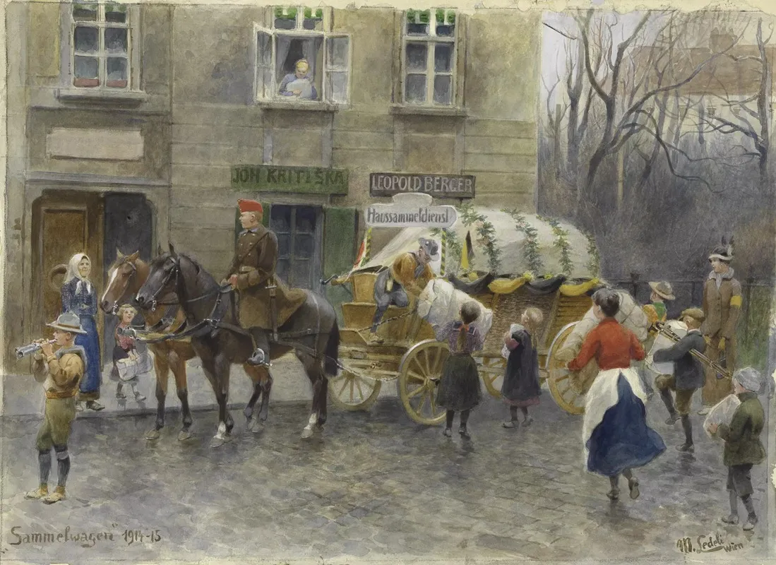 Sammelwagen 1914 15 by Moritz Ledeli - Canvas Print