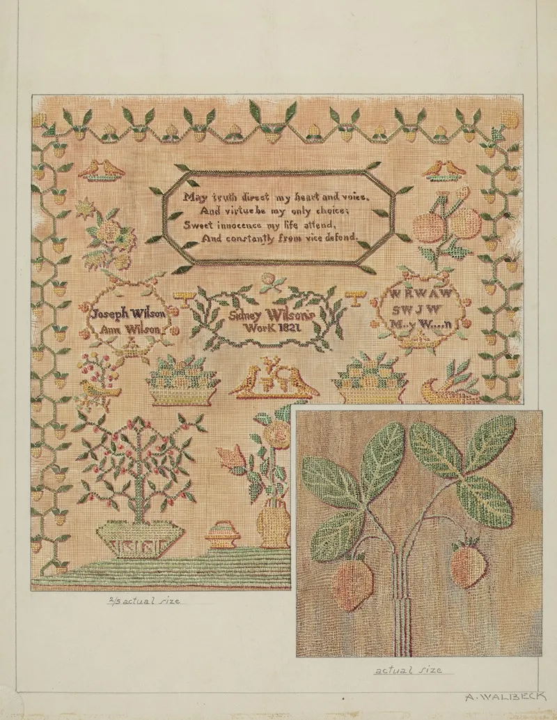 Sampler 4 by Alfred Walbeck - Canvas Print
