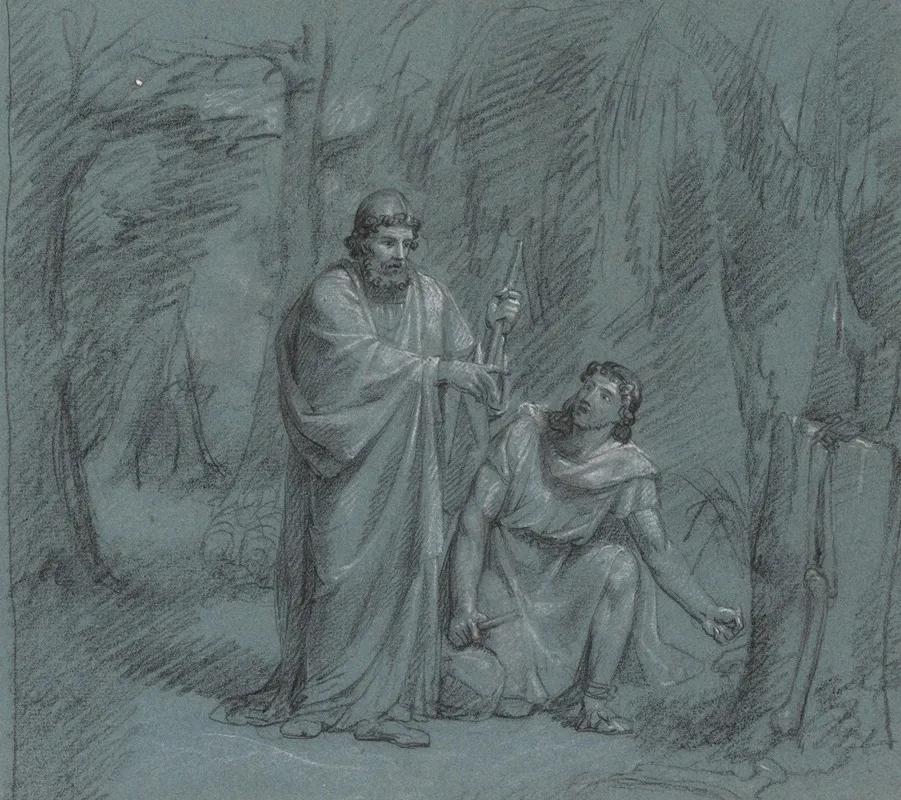 Samuel Questioning Saul by Jean Antoine Verschaeren - Canvas Print
