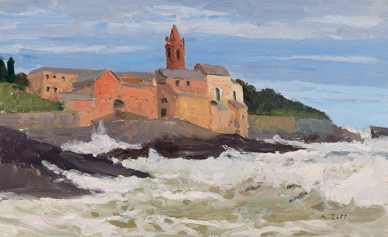 San Giuliano In Genoa by Alfred Zoff - Canvas Print