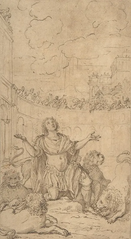 San Ponziano In An Amphitheatre Being Exposed To Lions