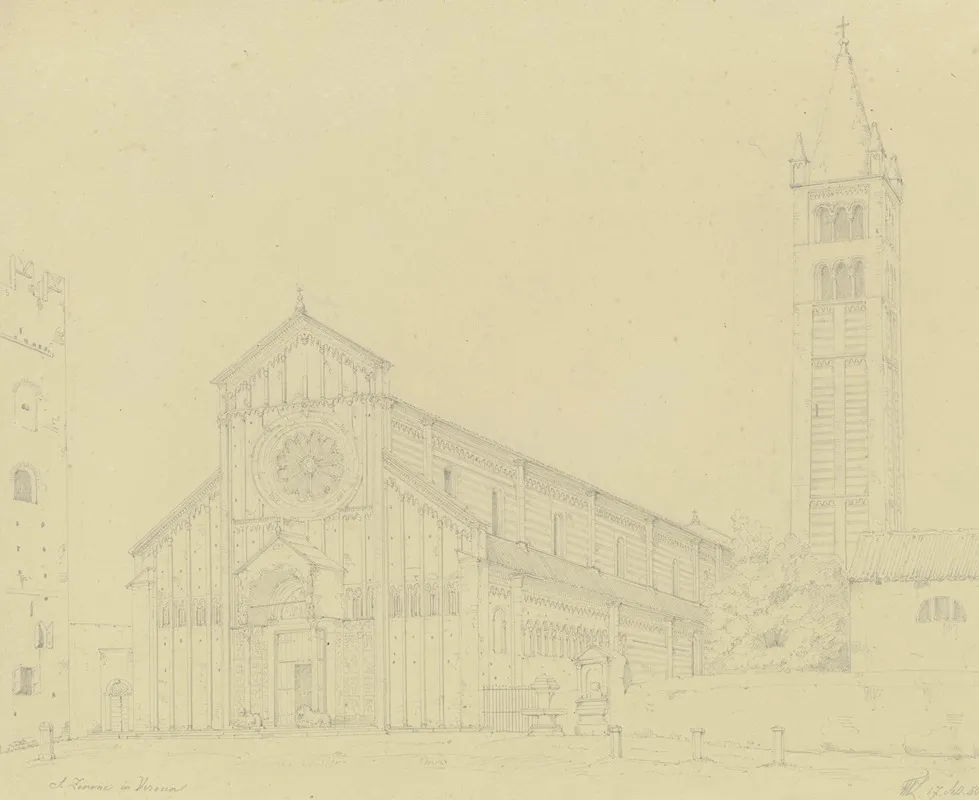 San Zeno In Verona by Friedrich Wilhelm Ludwig - Canvas Print
