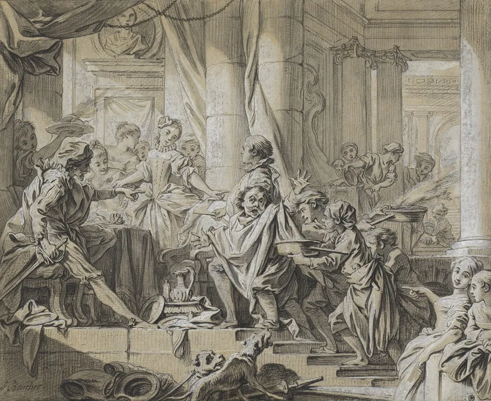 Sancho Fleeing From The Servants Of The Duke